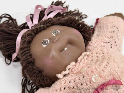 Vintage Cabbage Patch Kids Doll African American Yarn Hair Brown Eyes 1980s