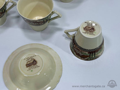 Vintage Myott England Countryside Tea Set – 16 pcs Cups Plates Creamer