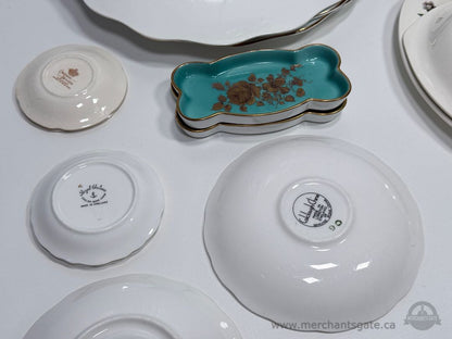 Vintage + Antique Bone China Plates & Serving Pieces Lot 29 PCS England Mixed Floral Set