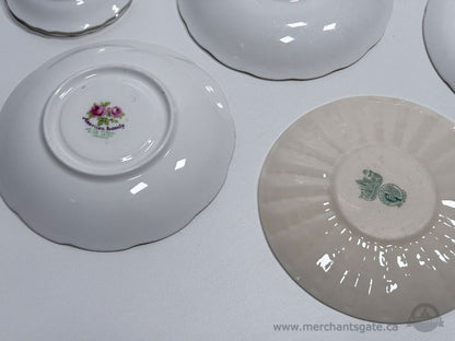 Vintage + Antique Bone China Plates & Serving Pieces Lot 29 PCS England Mixed Floral Set