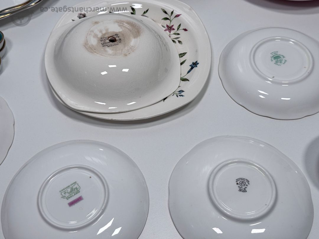 Vintage + Antique Bone China Plates & Serving Pieces Lot 29 PCS England Mixed Floral Set