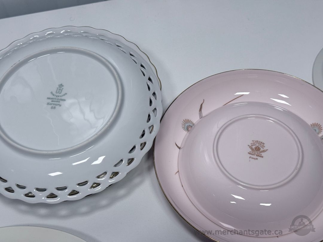 Vintage + Antique Bone China Plates & Serving Pieces Lot 29 PCS England Mixed Floral Set