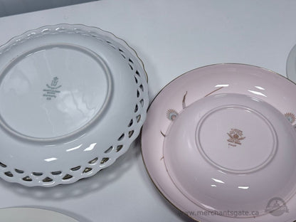 Vintage + Antique Bone China Plates & Serving Pieces Lot 29 PCS England Mixed Floral Set