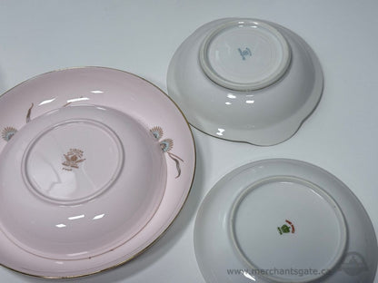Vintage + Antique Bone China Plates & Serving Pieces Lot 29 PCS England Mixed Floral Set