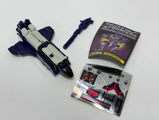 Transformers G1 Commemorative Series – Astrotrain (Metal Body, Triple Changer, Manual & Stickers)
