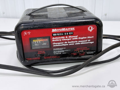 MotoMaster Battery Charger 6 and 12 Volt Automatic Manual Engine Start Charger