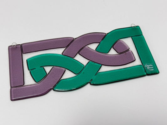Studio Glass Celtic Knot Panel – 8"x3.5" Fused Sass