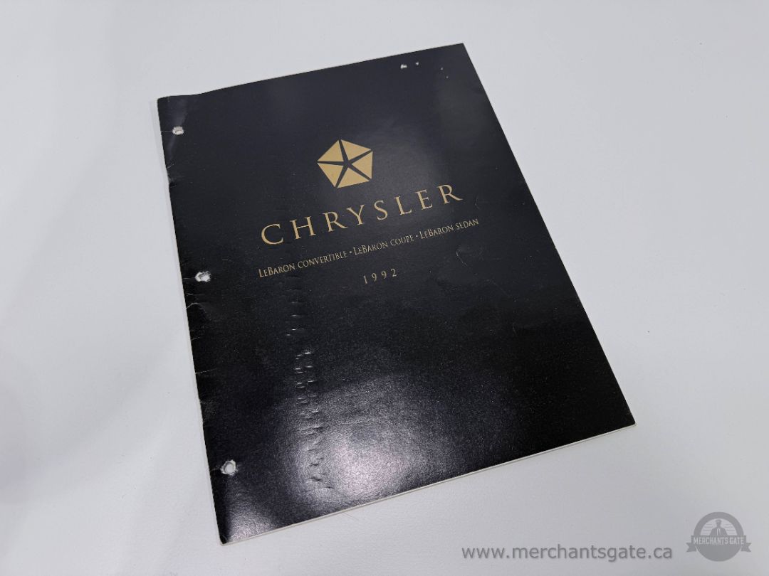 1992 Chrysler LeBaron Brochure Original Convertible Coupe Sedan Sales Catalog