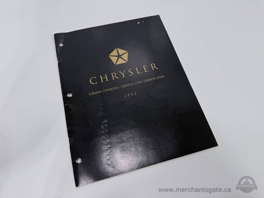 1992 Chrysler LeBaron Brochure Original Convertible Coupe Sedan Sales Catalog