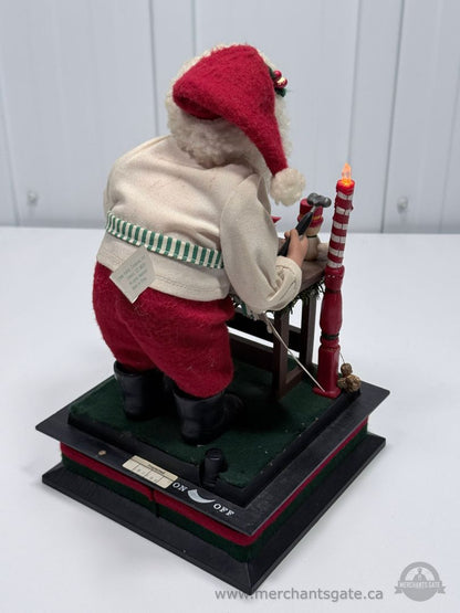 1995 Holiday Creations Animated Santa Workshop Noel Figure Music Light 12"