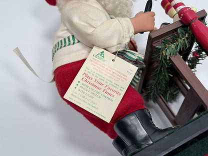 1995 Holiday Creations Animated Santa Workshop Noel Figure Music Light 12"