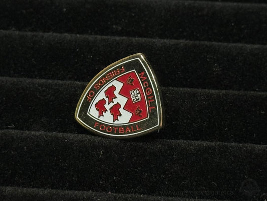 New! McGill University Football Crest Pin Vintage Red White Enamel Lapel Pin