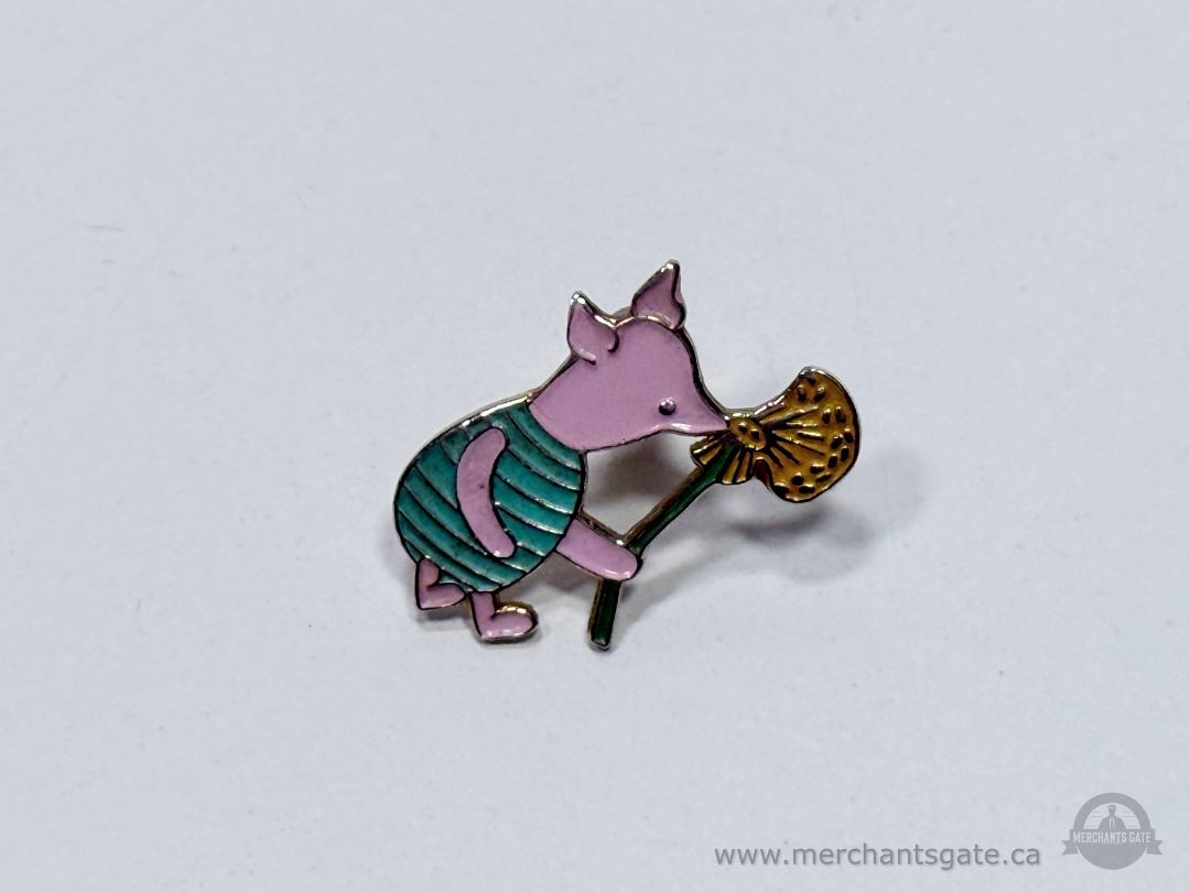 Disney Piglet Enamel Pin Winnie the Pooh Character Brooch Gold Tone
