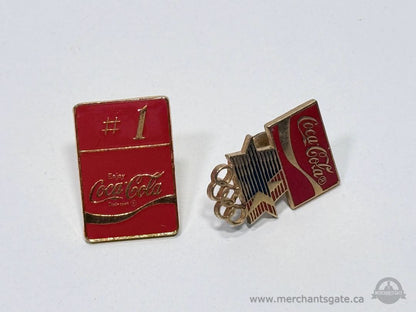 Coca Cola Enamel Pin Lot #1 Red Logo Advertising Pins Vintage Style