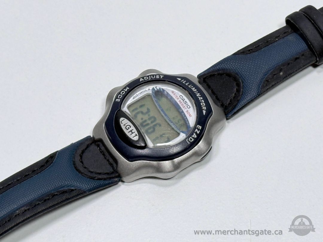 Casio 2182 Illuminator EZADJ Digital Watch 2002 50M WR Alarm Chrono New Battery
