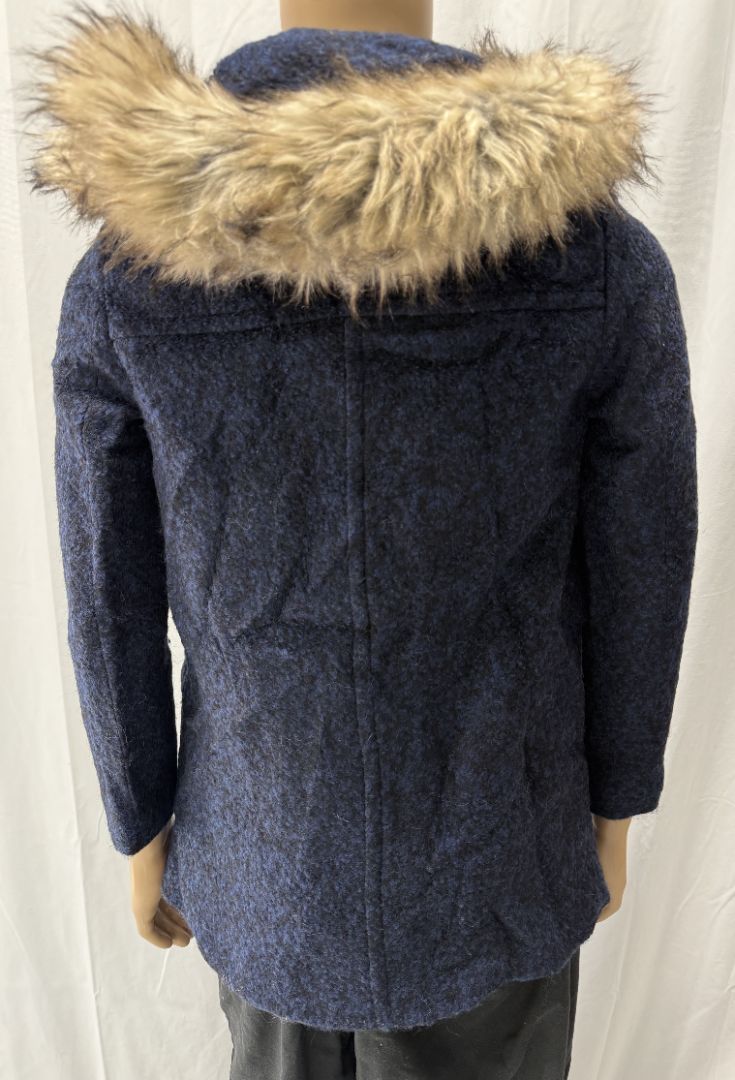 Women’s NOVELTI Faux Fur Wool-Blend Hooded Coat - Size 12