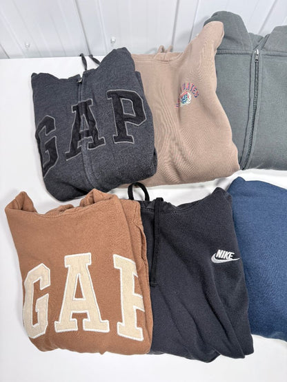 Men’s 9 pcs Hoodie & Sweatshirt Lot Medium Nike GAP Zara Gymshark Michigan