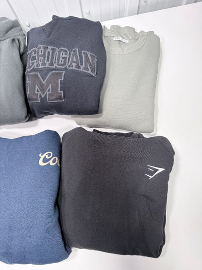Men’s 9 pcs Hoodie & Sweatshirt Lot Medium Nike GAP Zara Gymshark Michigan