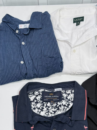 Men’s Shirt Lot of 5 Small Medium Ralph Lauren Calvin Klein Abercrombie Nickel & Iron