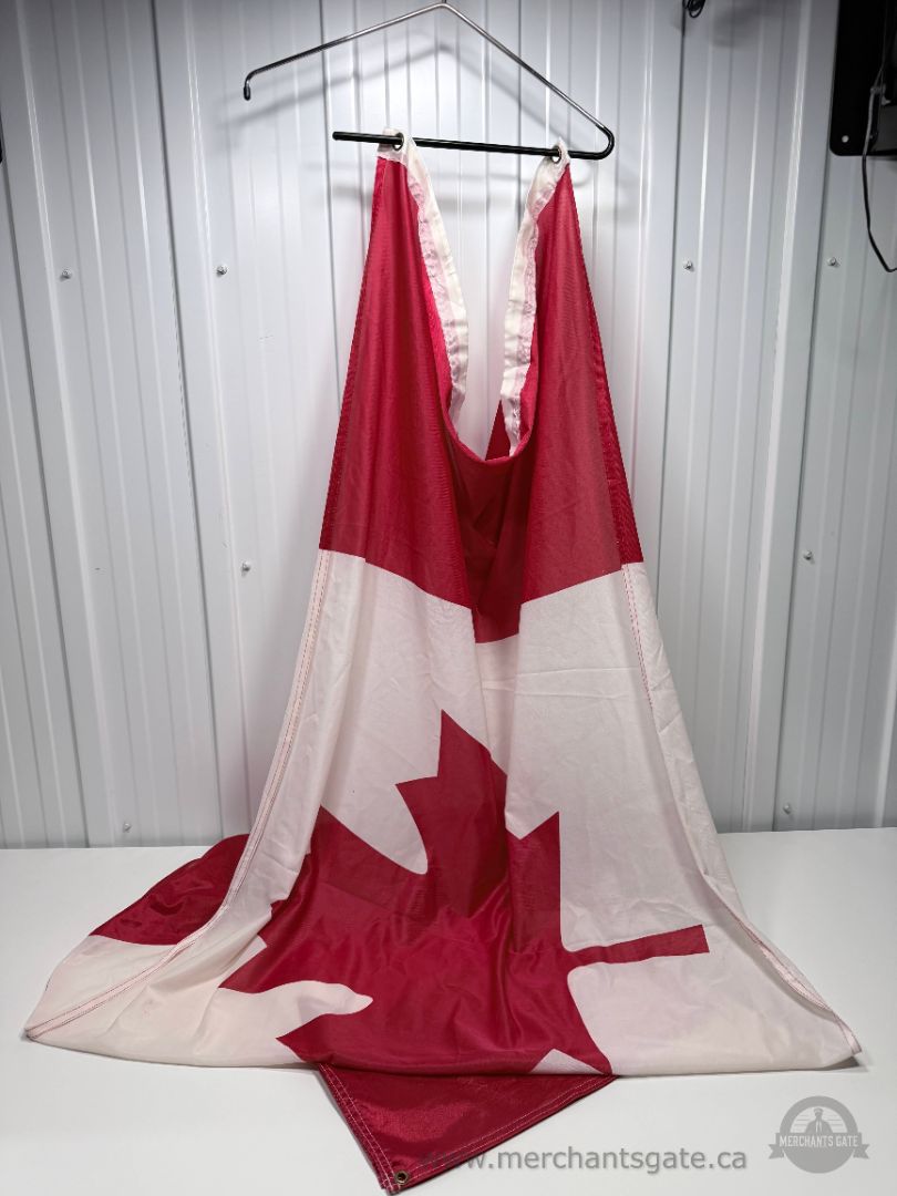 Canadian Flag Set 2 Pieces 34"x16" and 72"x36" with Grommets Red White Maple Leaf