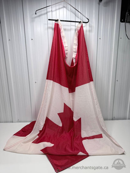 Canadian Flag Set 2 Pieces 34"x16" and 72"x36" with Grommets Red White Maple Leaf