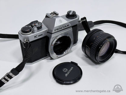 Asahi Pentax K1000 35mm Film Camera w/ Makinon 55mm f/2.8 Lens K Mount