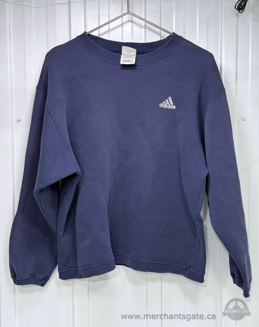 Adidas Crewneck Sweatshirt Made in Canada Size Large Blue Vintage Style