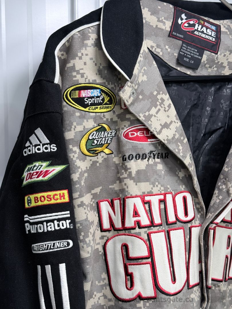 Dale Earnhardt Jr Jacket Chase Authentics NASCAR National Guard Adidas Camo LG