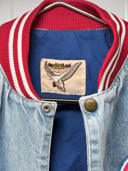 Title Vintage Montreal Canadiens Denim Jacket NHL Logo Snap Front Made in Canada Size L