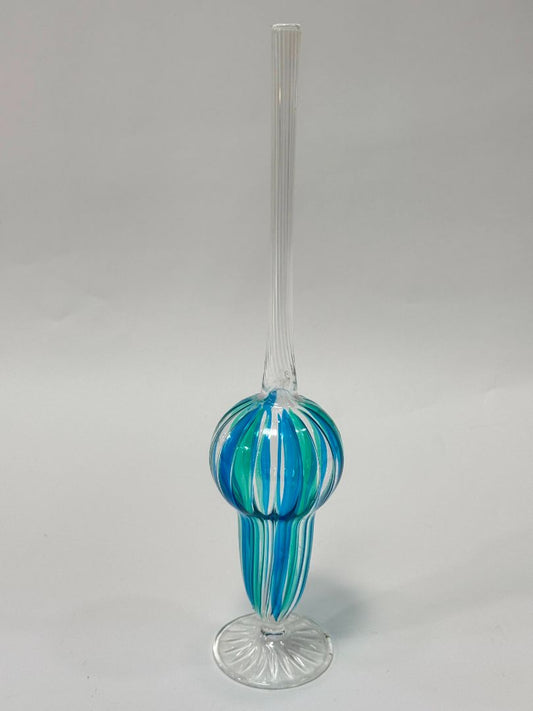 Hand-Blown Swirled Glass Bud Vase – 13" of Whimsical Sass