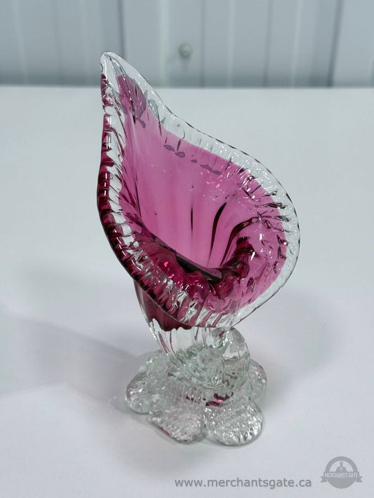 Vintage Cranberry Glass Jack in the Pulpit Vase Art Glass 7" Tall