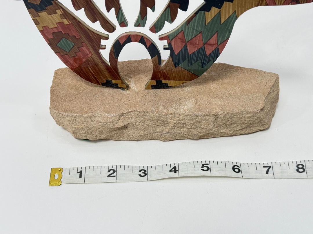 Sedona Coyote Art Sculpture on Sandstone Base