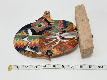 Sedona Coyote Art Sculpture on Sandstone Base