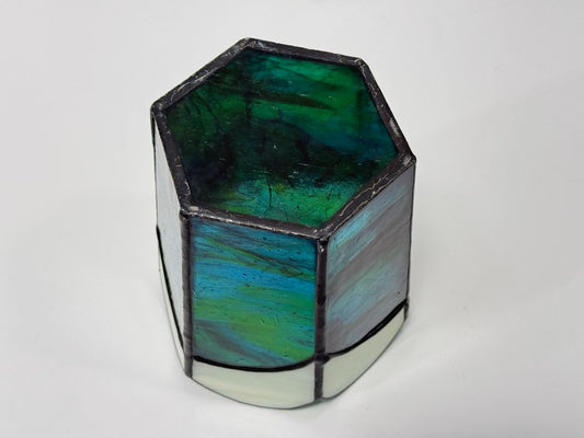 Stained Glass Hexagon Candle Holder