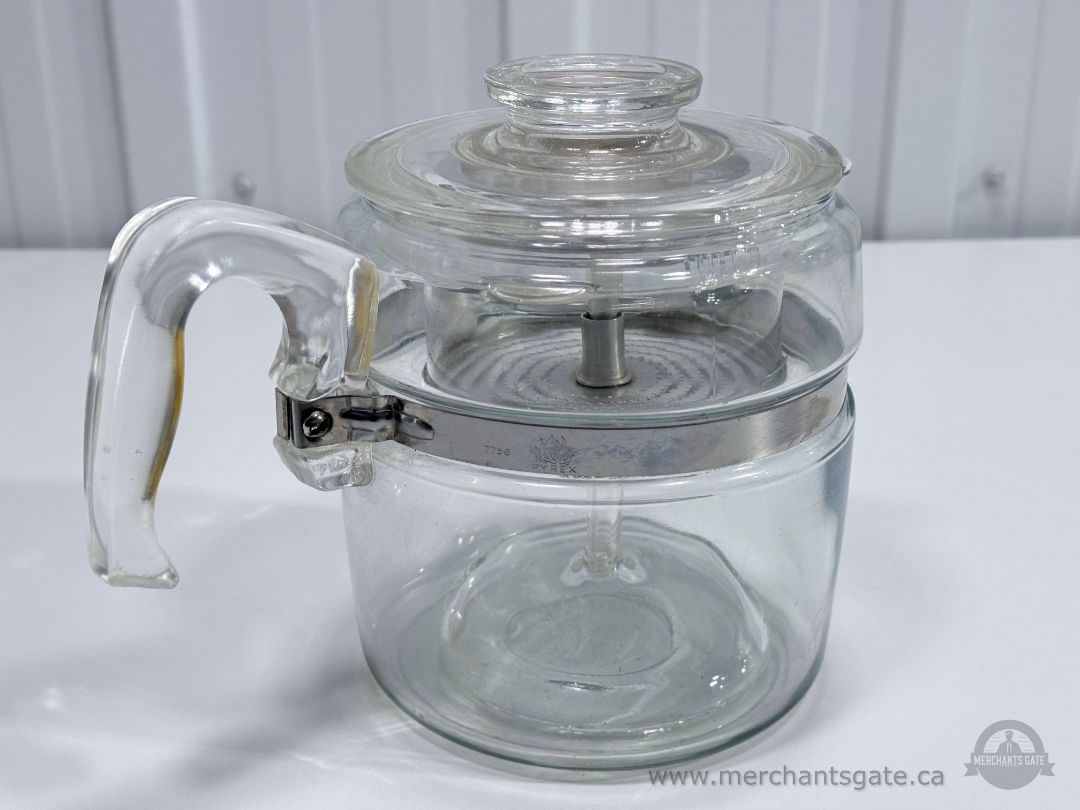 Vintage Pyrex Flameware 7756 Glass Coffee Percolator Complete 6 Cup USA