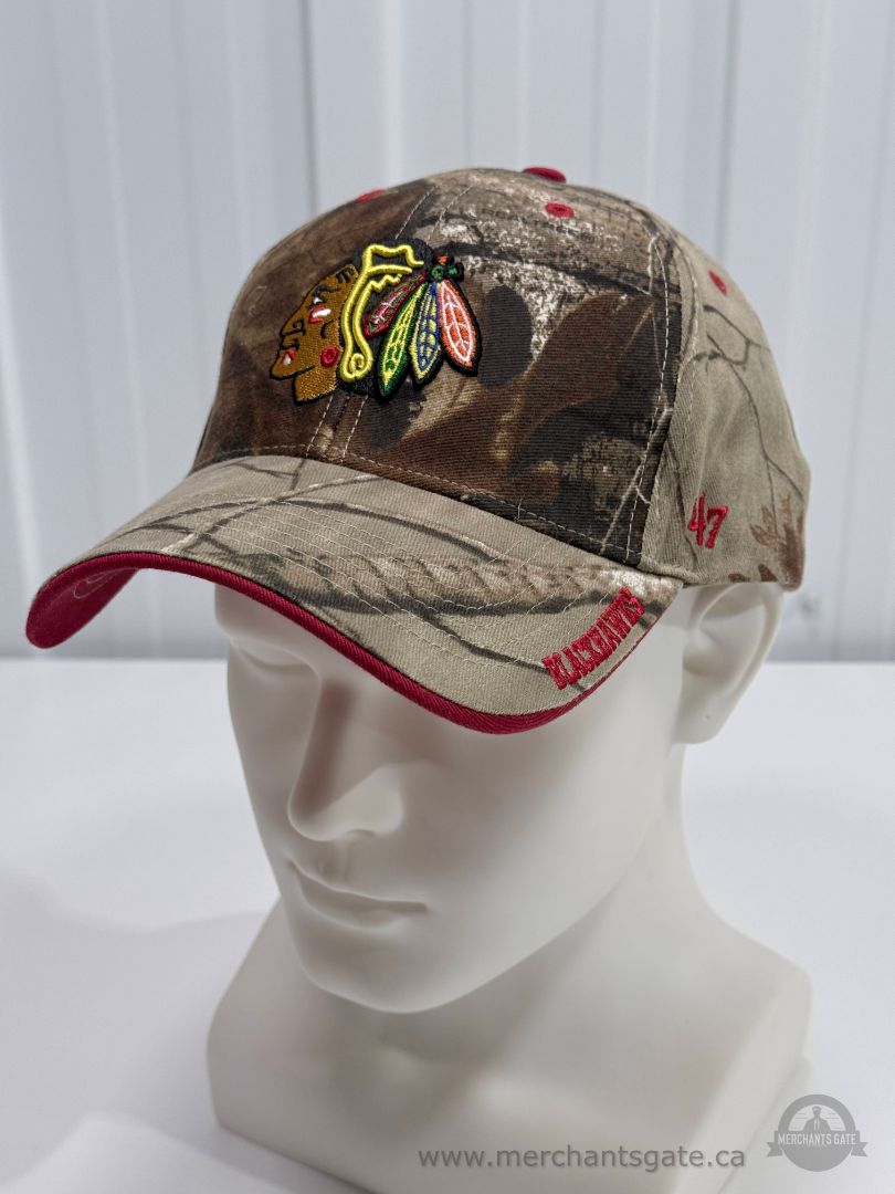 Chicago Blackhawks Camo Baseball Cap 47 Brand Adjustable Strap NHL Hat