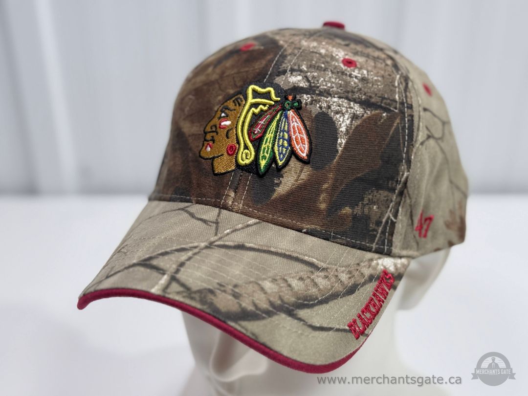 Chicago Blackhawks Camo Baseball Cap 47 Brand Adjustable Strap NHL Hat