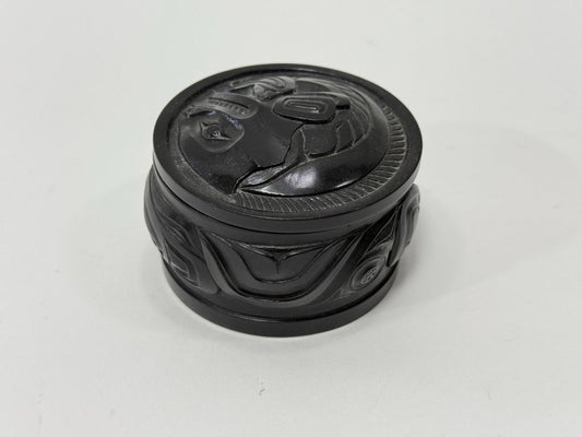 Vintage Boma Totem-Inspired Carved Trinket Box – 3”