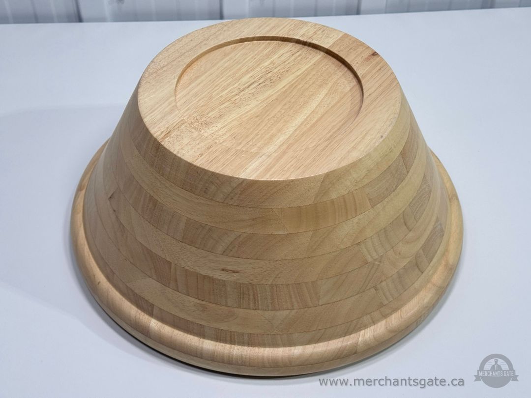 Large Wooden Salad Bowl Natural Wood Serving Bowl 16.5" Diameter Kitchen Decor