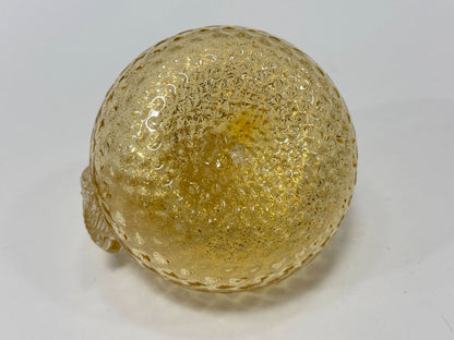 Murano-Style Art Glass Apple – Gold Speckled, 3.5” Wide