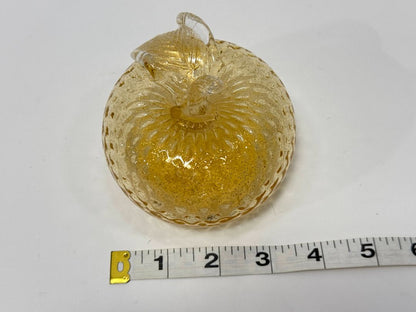 Murano-Style Art Glass Apple – Gold Speckled, 3.5” Wide