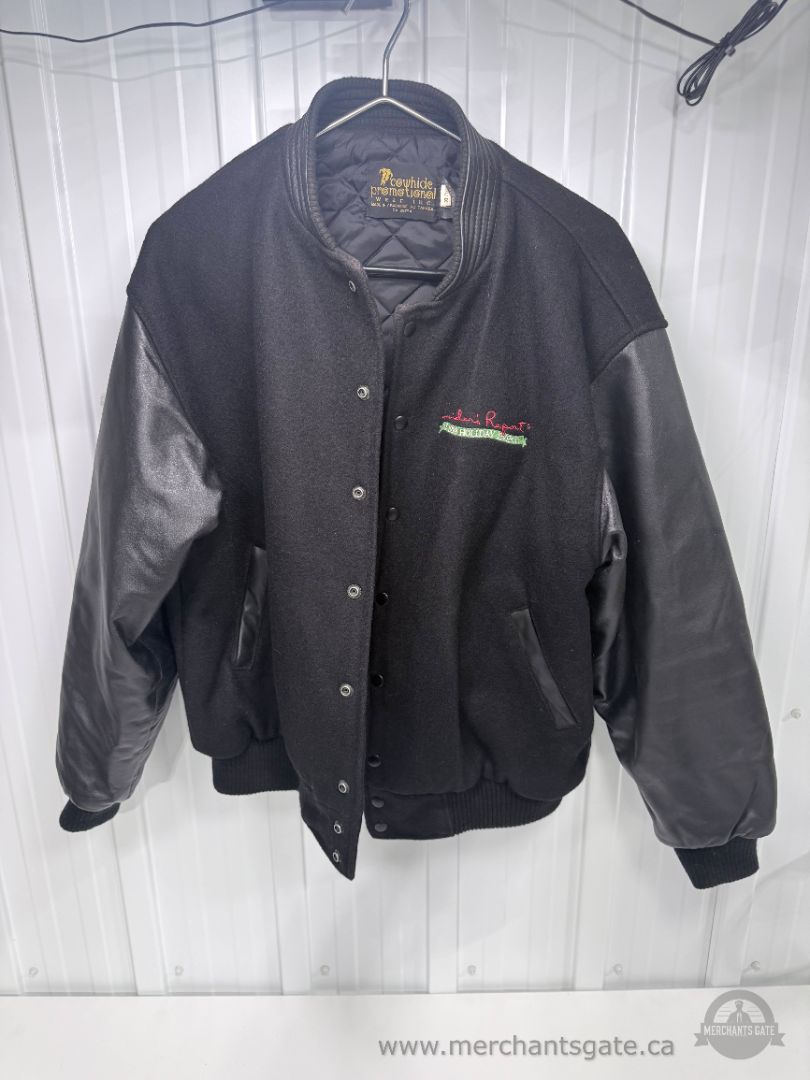 Vintage 90s President’s Choice Insider’s Report Leather Wool Varsity Jacket XL