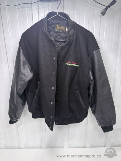 Vintage 90s President’s Choice Insider’s Report Leather Wool Varsity Jacket XL