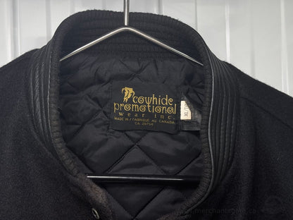 Vintage 90s President’s Choice Insider’s Report Leather Wool Varsity Jacket XL