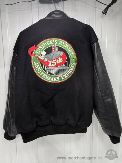 Vintage 90s President’s Choice Insider’s Report Leather Wool Varsity Jacket XL