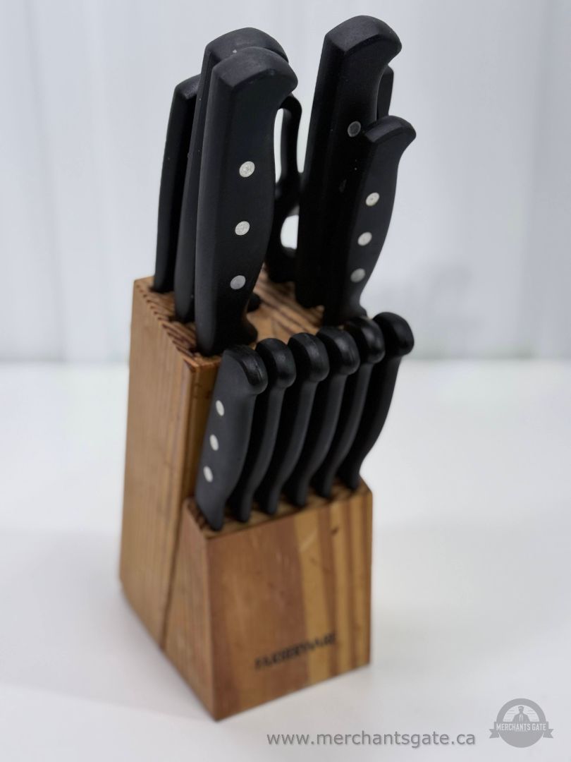 Farberware Knife Block Set Kitchen Knives Wood Block Stainless Steel Set