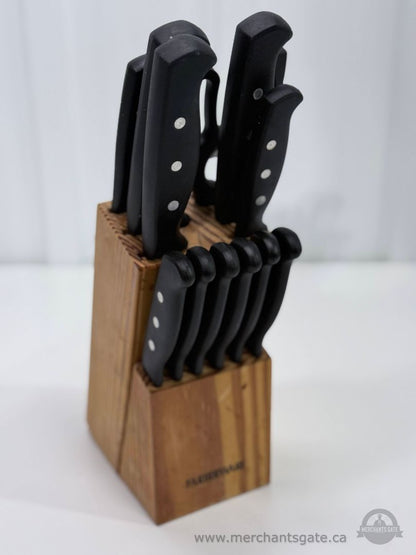 Farberware Knife Block Set Kitchen Knives Wood Block Stainless Steel Set