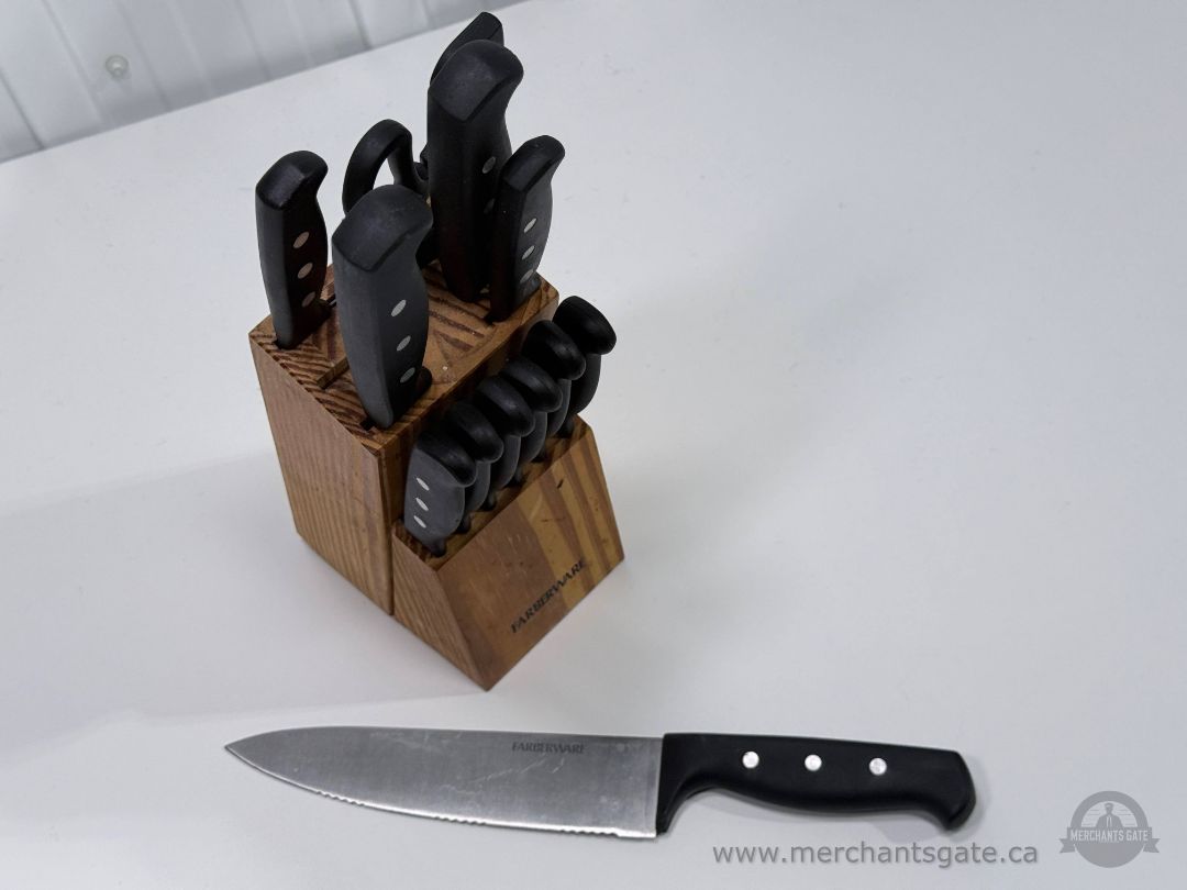 Farberware Knife Block Set Kitchen Knives Wood Block Stainless Steel Set
