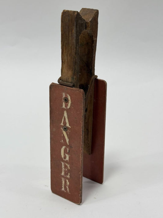 Vintage "Danger" Wooden Clothespin Decor