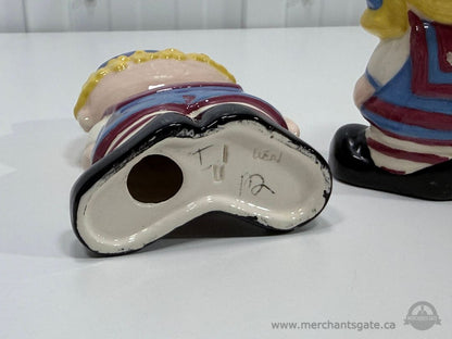 Vintage Raggedy Ann and Andy Ceramic Figurines Hand Painted Set